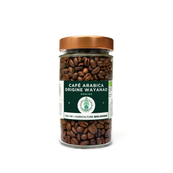 Bocal en verre café arabica origine Wayanad BIO