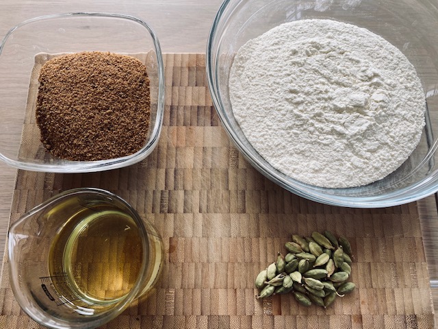 Ingrédients pour biscuits cardamome BIO
