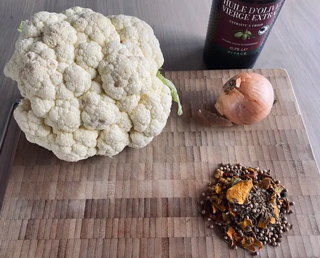 Ingrédients pour Chou fleur rôti aux épices BIO