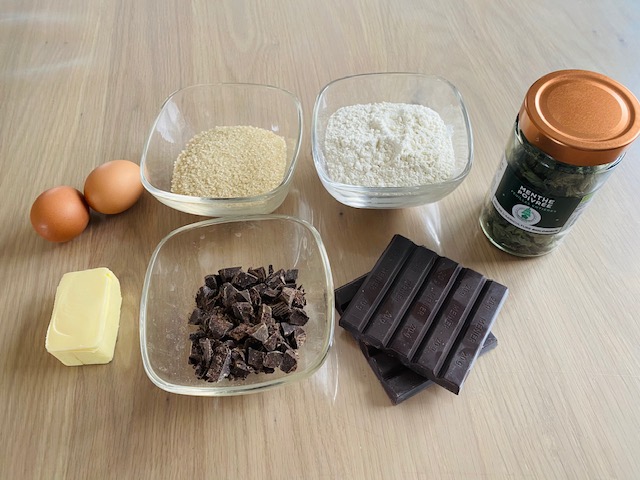 Ingrédients Cookies menthe poivrée et chocolat