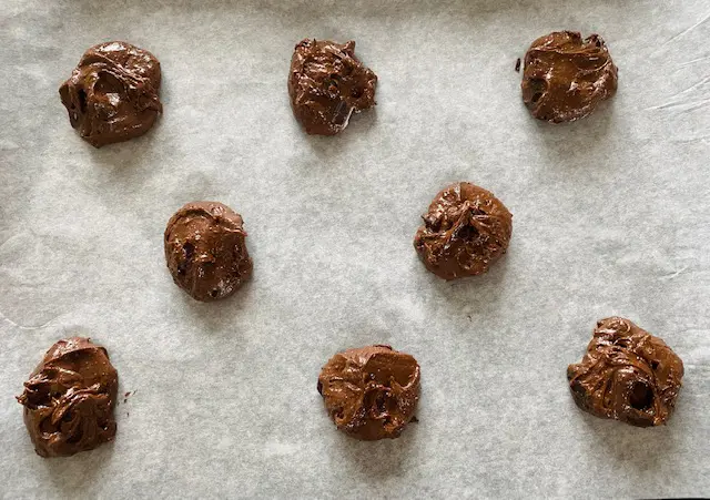 Cookies dans le plat allant au four