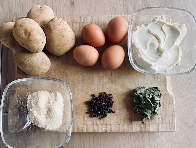 Ingrédients pour Frittata pomes de terre et sauge BIO