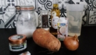 Ingrédients pour la soupe de patates douces au gingembre Bio et lait de coco