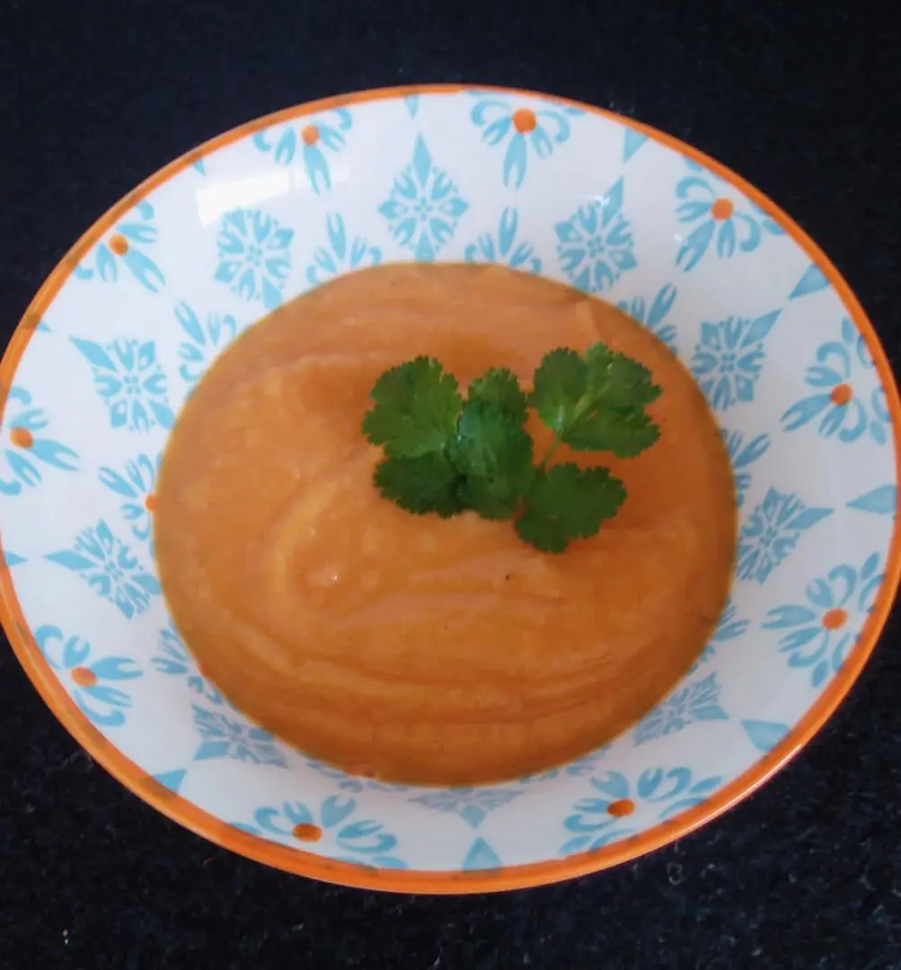 Soupe de patates douces au gingembre Bio et lait de coco