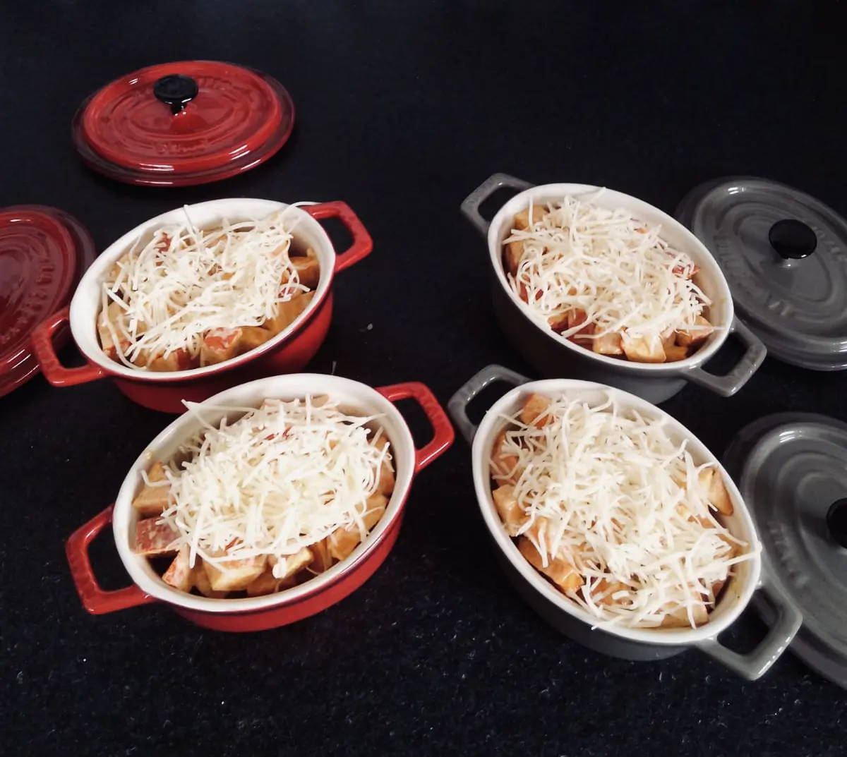 Gratin de potimarron avant cuisson