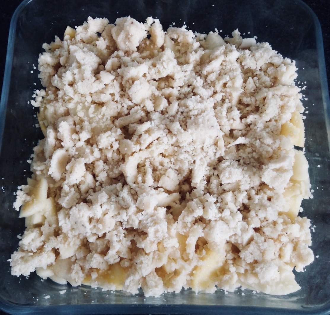 Crumble prêt pour la cuisson