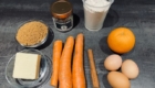 Ingrédients pour le cake carottes et gingembre Bio