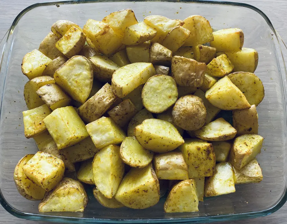 Pommes de terre au curcuma Bio sorties du four