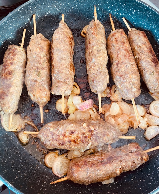 Brochettes de boeufs à la poêle