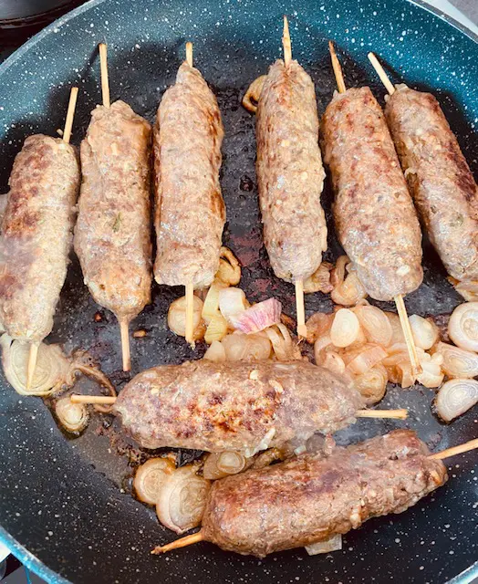 Brochettes de boeufs à la poêle