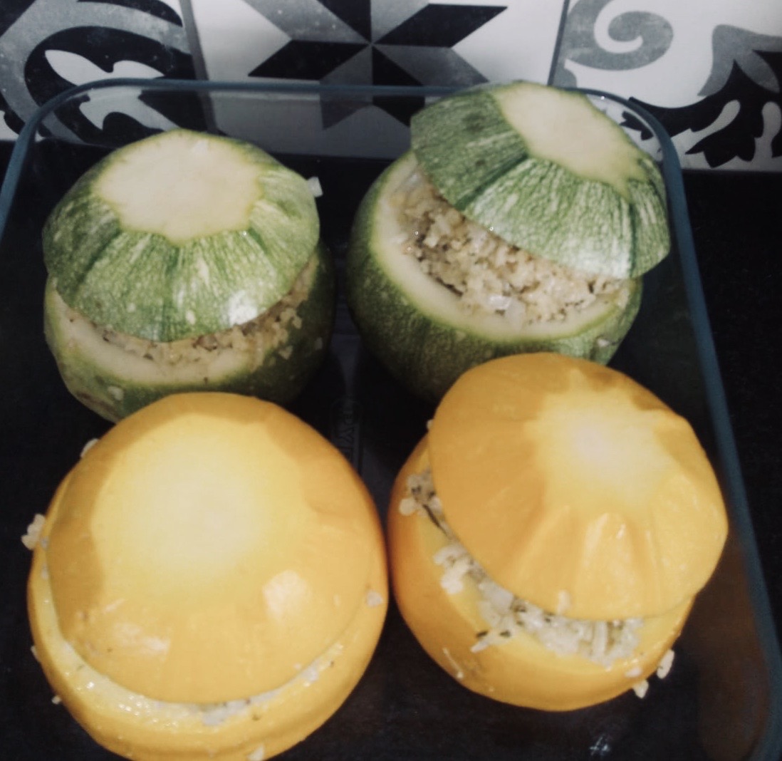Courgettes farcies avant cuisson