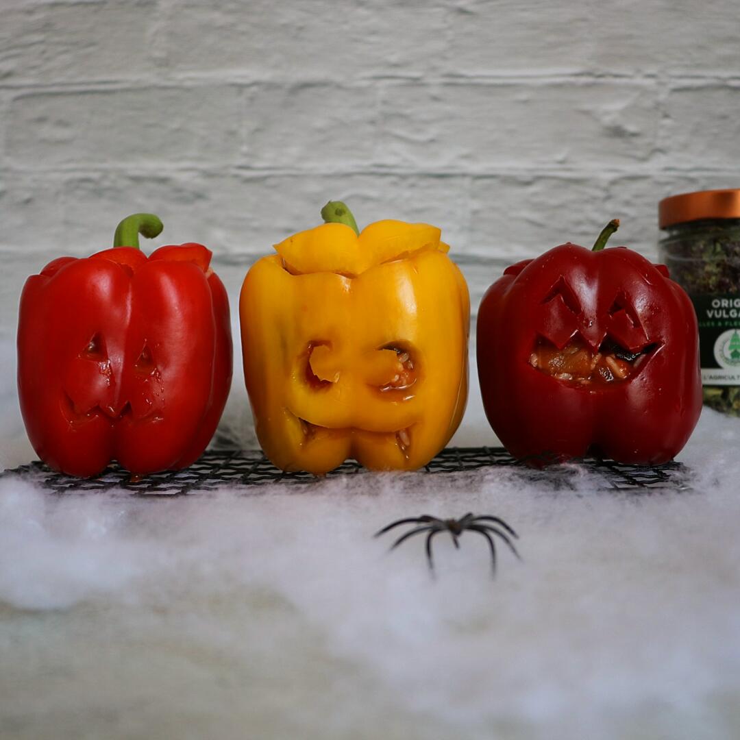 Poivrons d'halloween farcis origan Bio