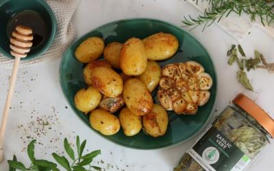 Petites pommes de terre cuites au four – basilic