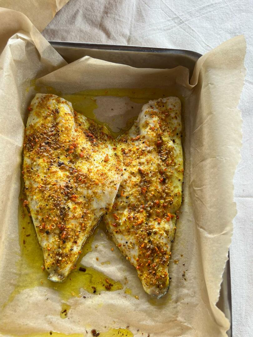 Poisson au curry au four